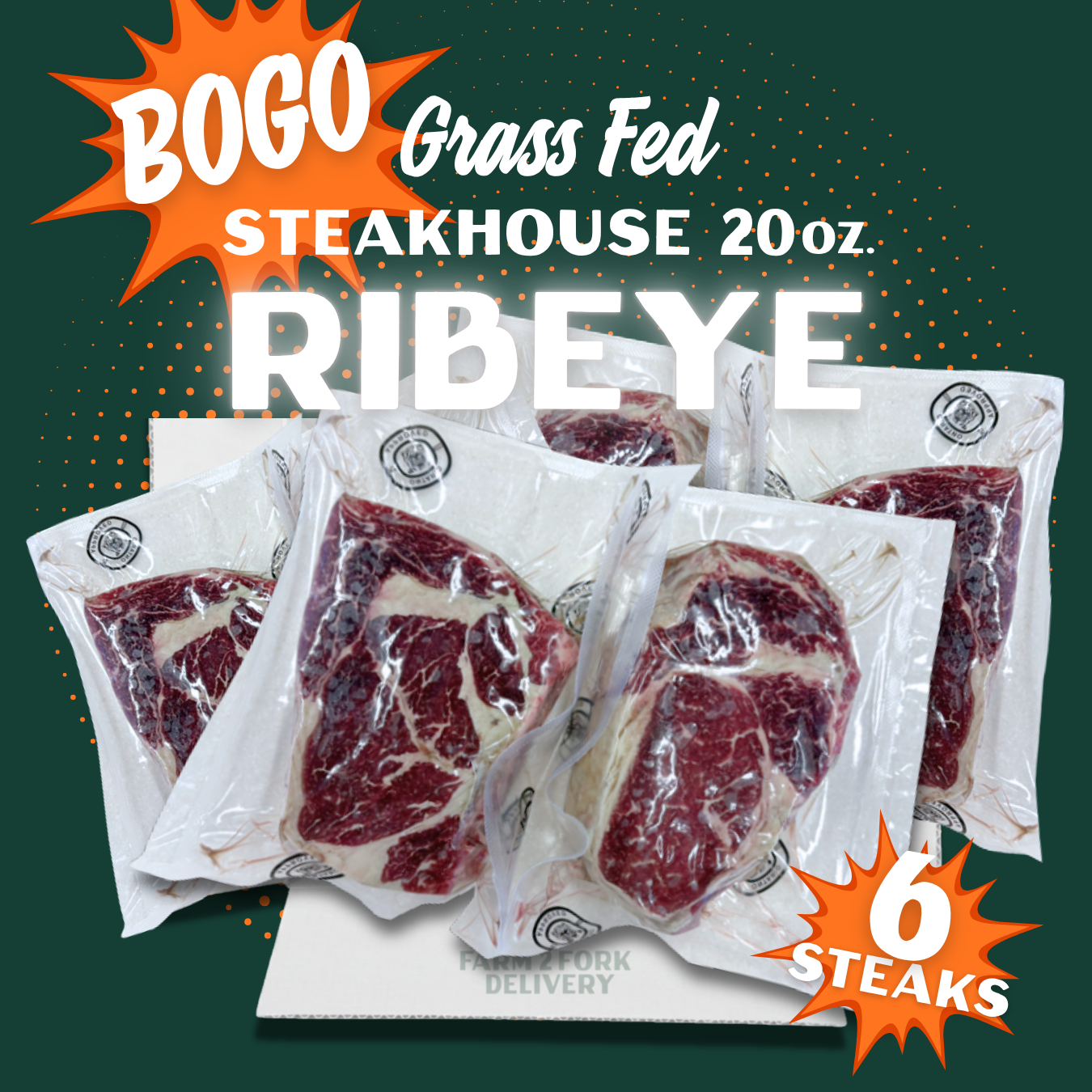 BOGO Steakhouse 20 oz. Grass Fed Ribeye Special