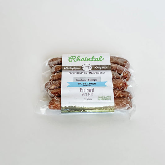 Organic Nitrate Free Grass Fed Beef Sausages