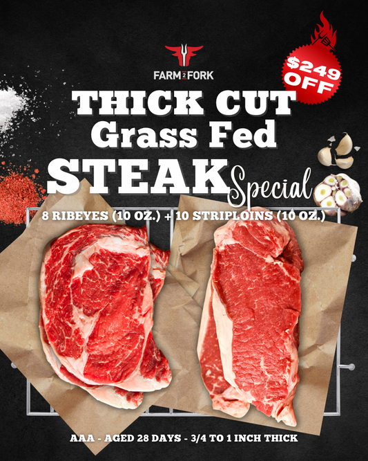 Thick Cut Grass Fed Steak Special