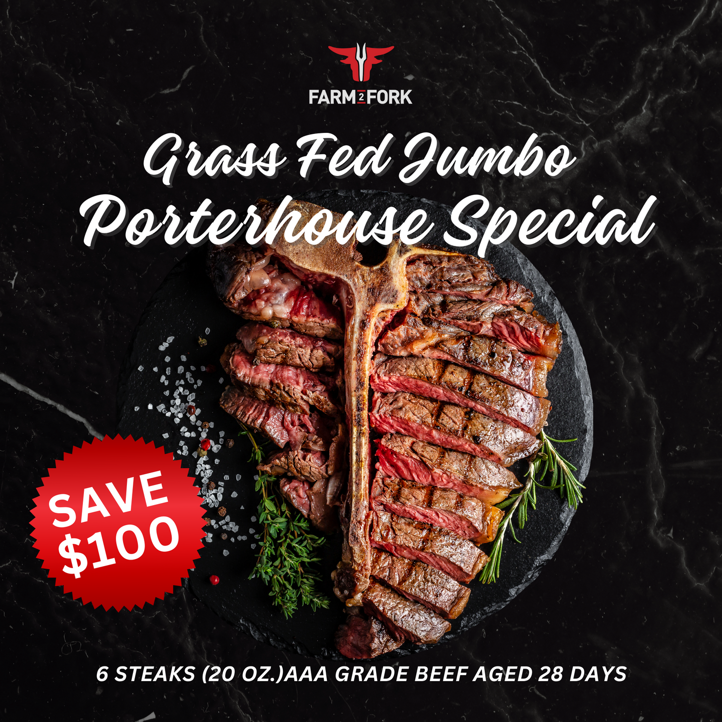 Grass Fed Jumbo Porterhouse Special