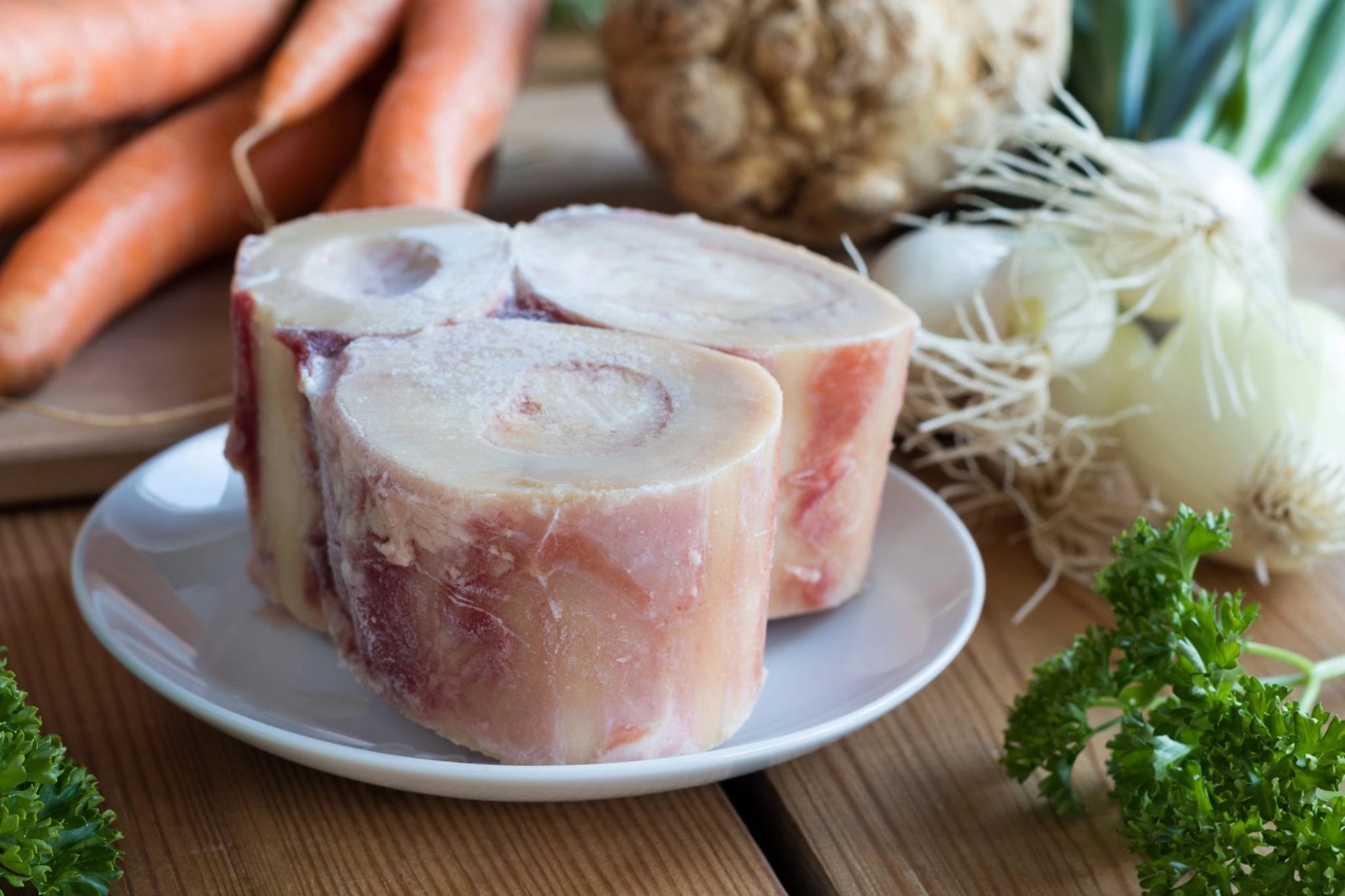 Ingredients for making a beef bone broth